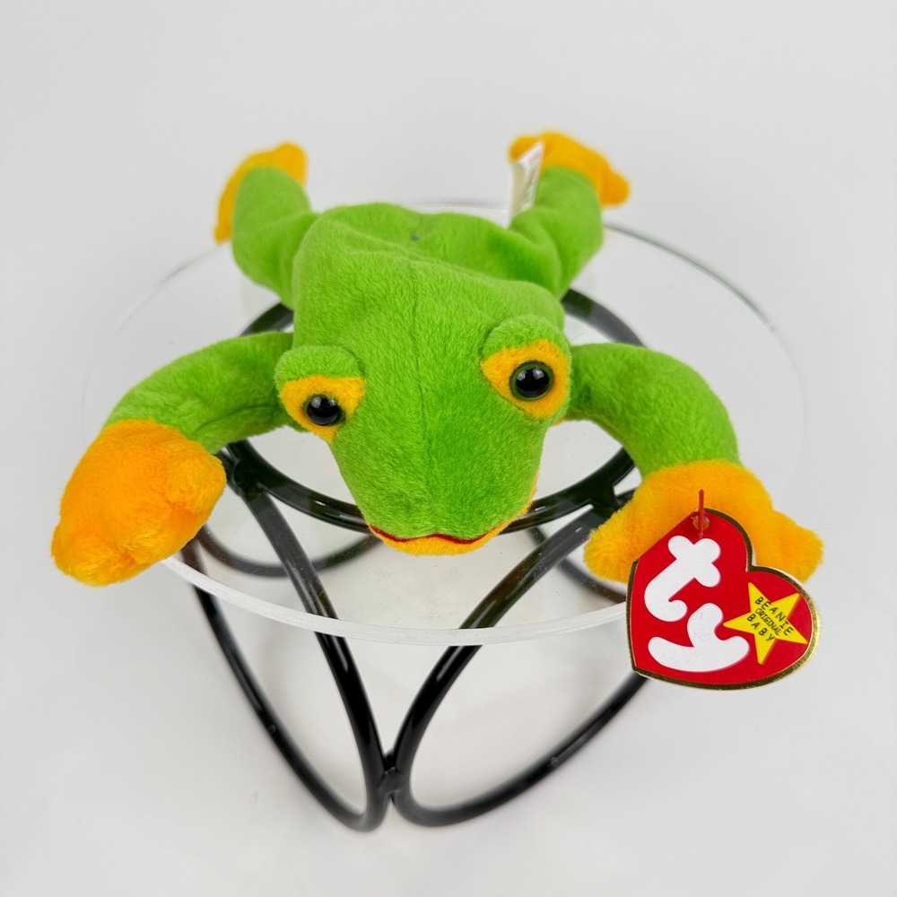 Ty Beanie Babies Smoochy Frog 1997 Retired Rare Vintage Tag Error